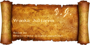 Vranka Julianna névjegykártya